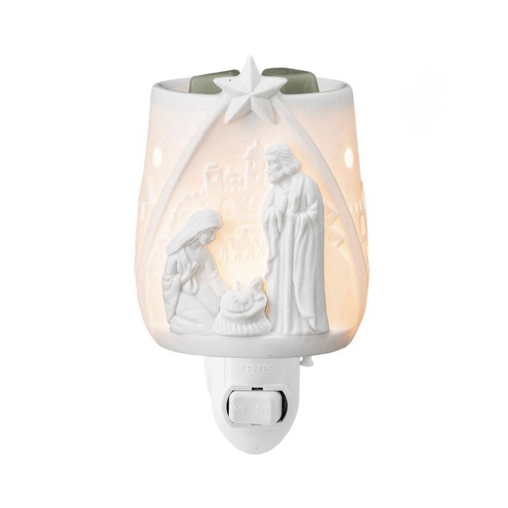 Scentsy Rejoice Mini Warmer White Ceramic Nativity Christmas Holiday Plug In New
